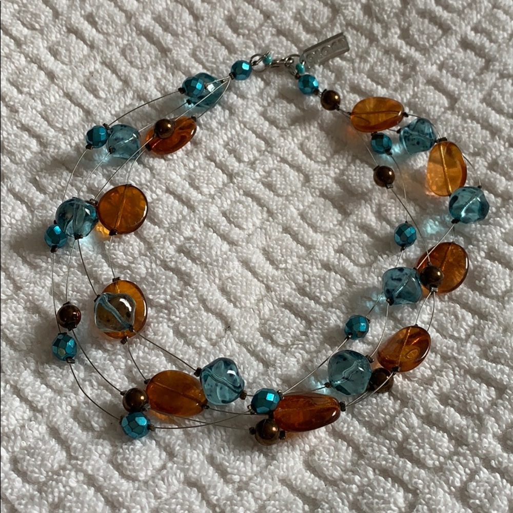 Gorgeous glass bead multi strand necklace